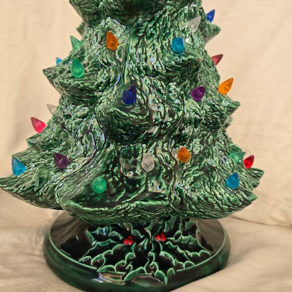 VTG Nowell Mold 2-Piece Ceramic Christmas Tree Lights 18" Beautiful *read* - Picture 4 of 15